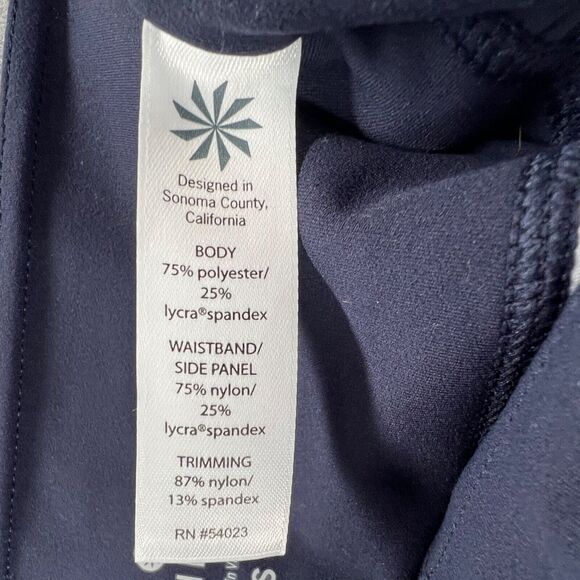 Athleta Leggings Womens S Blue Mosaic Mantra Mesh Capri Activewear Stretch Yoga - Picture 12 of 14